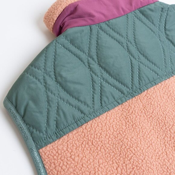 Kari Traa Rothe Quilted Vest Fleece Full Zip Warm Cozy Color Block - Picture 11 of 15